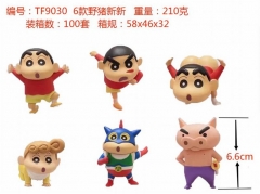 6PCS/SET 6.5CM Crayon Shin-chan Anime PVC Figure