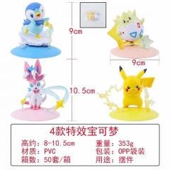 8-10CM 4PCS/SET Pokemon Pikachu Cartoon Anime PVC Figure