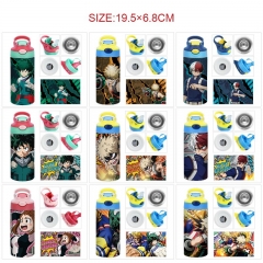 9 Styles 350ML My Hero Academia Cartoon Pattern 304 Stainless Steel Anime Thermos Cup/Vacuum Cup