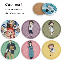 2 Styles 6PCS/SET SPY×FAMILY Cartoon Ceramics Cup Mat Anime Coaster