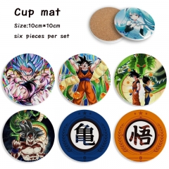 3 Styles 6PCS/SET Dragon Ball Z Cartoon Ceramics Cup Mat Anime Coaster