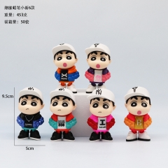 10CM 6PCS/SET A6869# Crayon Shin-chan Cosplay Cartoon Anime PVC Figure