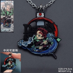 2 Styles Demon Slayer: Kimetsu no Yaiba Coaplsy Anime Alloy Necklace/Keychain