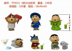 6PCS/SET 6.5CM Crayon Shin-chan Anime PVC Figure