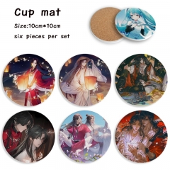 3 Styles 6PCS/SET Heaven Official's Blessing Cartoon Ceramics Cup Mat Anime Coaster