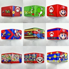 9.5x22.5cm 13 Styles Super Mario Bro Short Folding Purse PU Anime Wallet