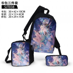 2 Styles Honkai: Star Rail Cosplay Anime Backpack+Shoulder Bag+Pencil Bag(set)