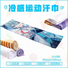 Hatsune Miku Cosplay Color Printing Anime Cooling Sports Towel