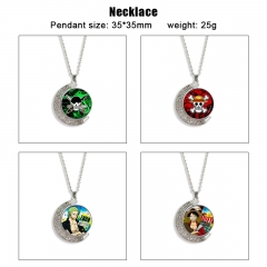 21 Styles One Piece Cartoon Double-Sided Rotation Alloy Anime Necklace