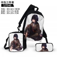 3 Styles Sekiro: Shadows Die Twice Cosplay Anime Backpack+Shoulder Bag+Pencil Bag(set)