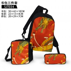 2 Styles Dragon Ball Z Cosplay Anime Backpack+Shoulder Bag+Pencil Bag(set)