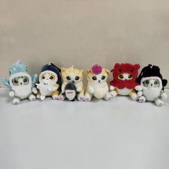 6PCS/SET 10cm Cat Cartoon Anime Plush Toy Pendant