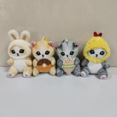 4PCS/SET 10cm Cat Cartoon Anime Plush Toy Pendant