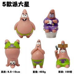 5PCS/SET SpongeBob SquarePants Patrick Star Cartoon Anime PVC Figure