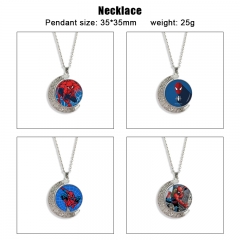 6 Styles Spider Man Cartoon Double-Sided Rotation Alloy Anime Necklace