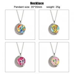 12 Styles My Little Pony Cartoon Double-Sided Rotation Alloy Anime Necklace