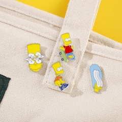 4 Styles The Simpsons Cartoon Alloy Pin Anime Brooch