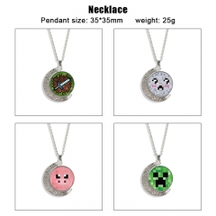 18 Styles Minecraft Cartoon Double-Sided Rotation Alloy Anime Necklace