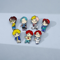 7 Styles K-POP BTS Bulletproof Boy Scouts Cartoon Alloy Pin Anime Brooch