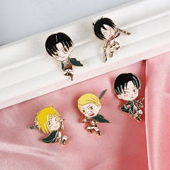 5 Styles Attack on Titan/Shingeki No Kyojin Cartoon Alloy Pin Anime Brooch