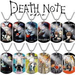 12 Styles Death Note Stainless Steel Dog Tag Anime Necklace