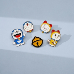 5 Styles Doraemon Cartoon Alloy Pin Anime Brooch