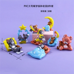 8PCS/SET 4-9CM Tom And Jerry Cartoon Anime PVC Figure Toy Doll