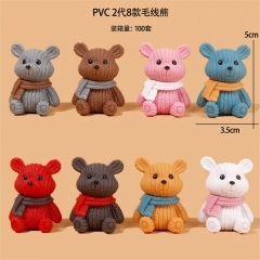 8PCS/SET 5CM Kawaii Bear Cartoon Anime PVC Figure