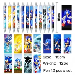 3 Styles 12PCS/SET Sonic the Hedgehog Cartoon Pattern Anime Pen