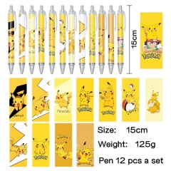 3 Styles 12PCS/SET Pokemon Cartoon Pattern Anime Pen