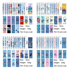4 Styles 12PCS/SET Lilo & Stitch Cartoon Pattern Anime Pen