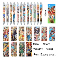 3 Styles 12PCS/SET One Piece Cartoon Pattern Anime Pen