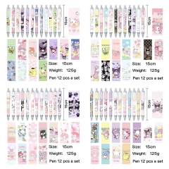 5 Styles 12PCS/SET Sanrio Cartoon Pattern Anime Pen