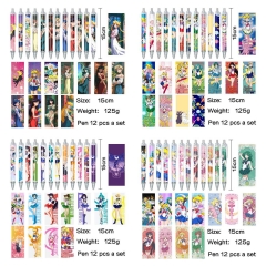 4 Styles 12PCS/SET Pretty Soldier Sailor Moon Cartoon Pattern Anime Pen