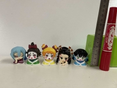 5PCS/SET 4-5.5CM Demon Slayer: Kimetsu no Yaiba Cartoon Character Model Toy Anime PVC Figure