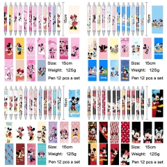 6 Styles 12PCS/SET Mickey Mouse Cartoon Pattern Anime Pen