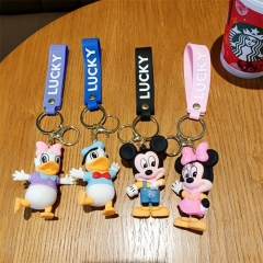 4 Styles Mickey Mouse and Donald Duck Cartoon Anime Figure Keychain