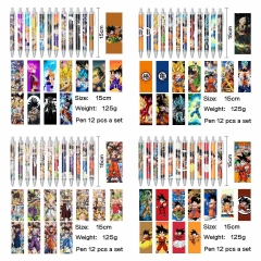 4 Styles 12PCS/SET Dragon Ball Z Cartoon Pattern Anime Pen