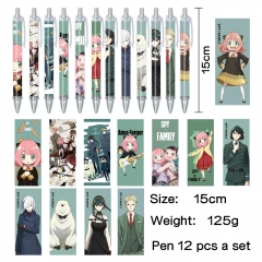 2 Styles 12PCS/SET SPY×FAMILY Cartoon Pattern Anime Pen