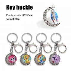 12 Styles My Little Pony Cartoon Double-Sided Rotation Alloy Anime Keychain