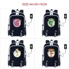 20 Styles Inside Out Cartoon Anime Canvas Backpack Bag With Data Line Connector