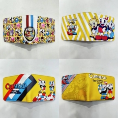 9.5x22.5cm 5 Styles Cuphead Short Folding Purse PU Anime Wallet