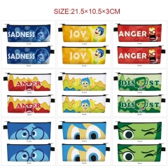 22 Styles Inside Out Cartoon PU Zipper Anime Pencil Bag