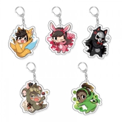 5 Styles Overwatch Cartoon Acrylic Anime Keychain