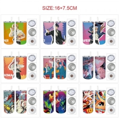 9 Styles Chainsaw Man Cartoon 304 Stainless Steel Pattern Anime Vacuum Cup