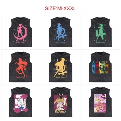 11 Styles Pretty Soldier Sailor Moon Cartoon Pattern Anime Vest T-shirt