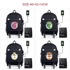 20 Styles Inside Out Cartoon Anime Canvas Backpack Bag With Data Line Connector