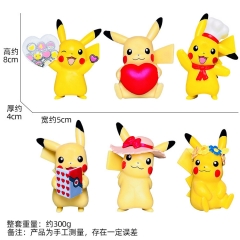 6PCS/SET Pokemon Cartoon Anime PVC Figure