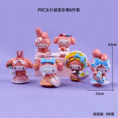 6PCS/SET Sanrio Kuromi My Melody Cartoon Anime PVC Figure