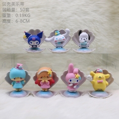 7PCS/SET Sanrio My Melody Kuromi Cinnamoroll Cartoon Anime PVC Figure